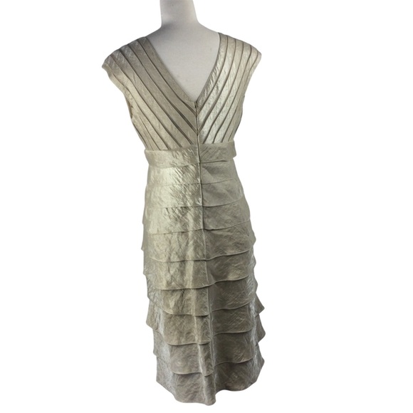 Adrianna Papell Layered Cream Dress, Size 4 - Picture 2 of 8